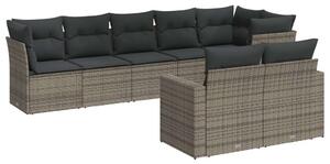 VidaXL Polyrattan Kerti Ülőgarnitúra - 8 részes - Szürke