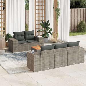 VidaXL Polyrattan Kerti Ülőgarnitúra - 6 részes - Szürke