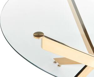 Arany étkezőasztal üveglappal ⌀ 120 cm MARAMO