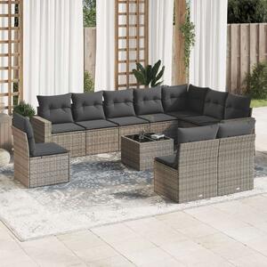 VidaXL Polyrattan Kerti Ülőgarnitúra - 11 részes - Szürke