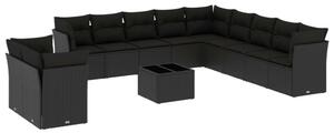 VidaXL Polyrattan Kerti Ülőgarnitúra - Fekete - 12 részes