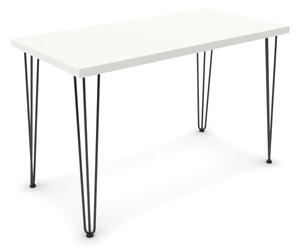 Íróasztal - Linga fekete lábbal - Alpesi fehér 120x60
