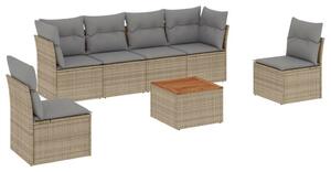 VidaXL Polyrattan Kerti Ülőgarnitúra - 7 részes - Bézs