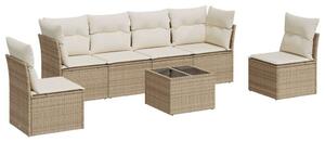 VidaXL Polyrattan Kerti Ülőgarnitúra - 7 részes - Bézs