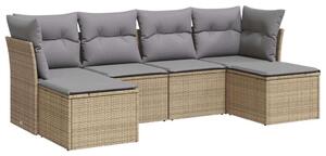 Polyrattan Kerti Ülőgarnitúra - 6 részes - Bézs