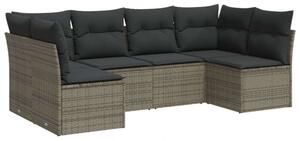 VidaXL Polyrattan Kerti Ülőgarnitúra - 6 részes - Szürke