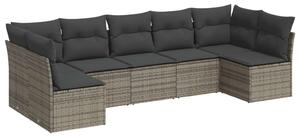 VidaXL Polyrattan Kerti Ülőgarnitúra - 7 részes - Szürke