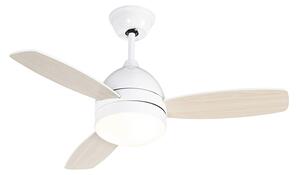 Mennyezeti ventilátor fehér fa mintázattal 96 cm távirányítóval - Rotar