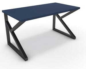 Íróasztal - Vritti fekete lábbal - Tiroli kék 140x75