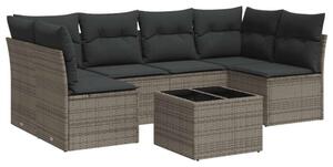 VidaXL Polyrattan Kerti Ülőgarnitúra - 7 részes, Szürke