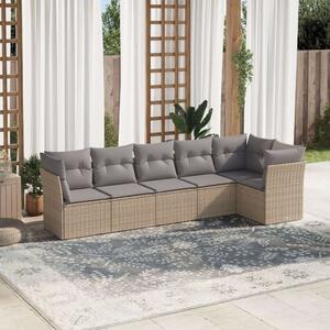 VidaXL Polyrattan Kerti Ülőgarnitúra - 6 részes - Bézs