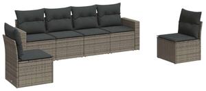 VidaXL Polyrattan Kerti Ülőgarnitúra - 6 részes - Szürke