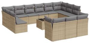 VidaXL Polyrattan Kerti Ülőgarnitúra - 14 részes - Bézs