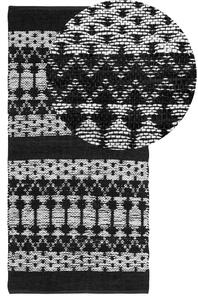 Fekete és bézs bőrszőnyeg 80 x 150 cm SOKUN