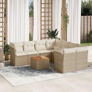 VidaXL Polyrattan Kerti Ülőgarnitúra - 9 részes - Bézs