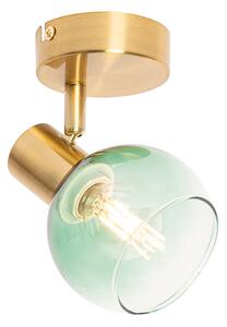 Art Deco reflektor arany színben zöld üveggel - Vidro