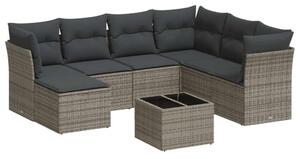 VidaXL Polyrattan Kerti Ülőgarnitúra - 8 részes - Szürke