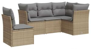 VidaXL Polyrattan Kerti Ülőgarnitúra - 5 részes - Bézs