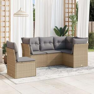 VidaXL Polyrattan Kerti Ülőgarnitúra - 5 részes - Bézs