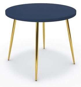 Étkezőasztal, kerek - Manu arany lábbal - Tiroli kék 90x90