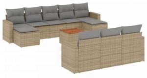 VidaXL Polyrattan Kerti Ülőgarnitúra - 11 részes - Bézs