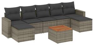 Polyrattan Kerti Ülőgarnitúra - 8 részes - Szürke