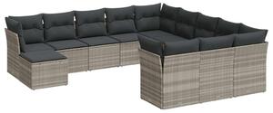 VidaXL Polyrattan Kerti Ülőgarnitúra - 12 részes - Világosszürke