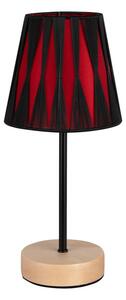 Mila asztali lámpa E14-es foglalat, 1 izzós, 25W nyír-fekete-piros