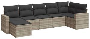 VidaXL Polyrattan Kerti Ülőgarnitúra - 7 részes - Világosszürke