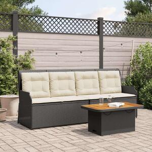 VidaXL Polyrattan Kerti Ülőgarnitúra - 3 részes - Fekete