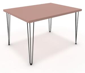 Étkezőasztal - Linga fekete lábbal - Antik rózsaszín 120x90