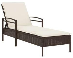 VidaXL Napozóágy - Barna Polyrattan - 200 cm