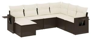 VidaXL Polyrattan Kerti Ülőgarnitúra - 7 részes, Barna