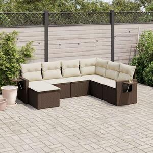 VidaXL Polyrattan Kerti Ülőgarnitúra - Barna - 7 részes
