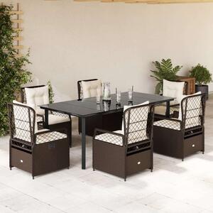 VidaXL Polyrattan Kerti Étkezőgarnitúra - 7 részes