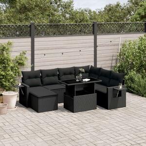 VidaXL Polyrattan Kerti Ülőgarnitúra - 9 részes - Fekete
