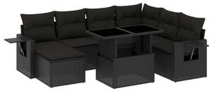 VidaXL Polyrattan Kerti Ülőgarnitúra - 9 részes - Fekete