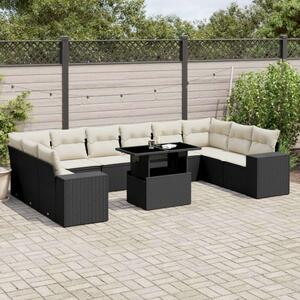 VidaXL Polyrattan Kerti Ülőgarnitúra - 11 részes - Fekete