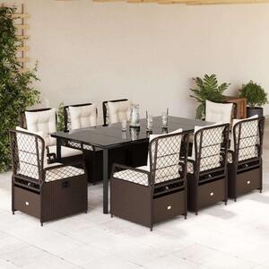 VidaXL Kerti Étkezőgarnitúra - Polyrattan - 9 részes