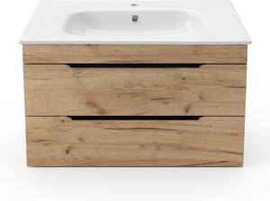 TMP VOX 80 GOLD CRAFT - fali fürdőszobabútor - NewArc 504080 porcelán mosdóval - 80 x 45 x 46 cm