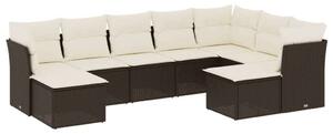 VidaXL Polyrattan Kerti Ülőgarnitúra - Barna - 9 részes