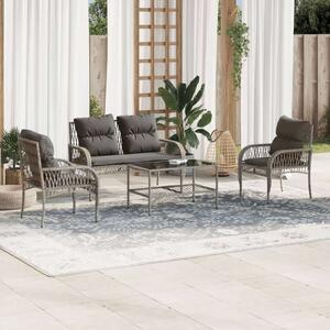 VidaXL Polyrattan Kerti Ülőgarnitúra - 4 Részes - Szürke