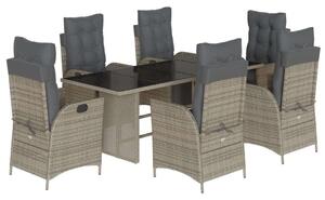 VidaXL Polyrattan Kerti Étkezőgarnitúra - 7 részes - Szürke