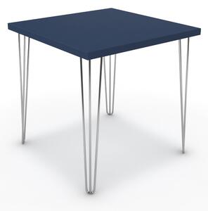 Étkezőasztal - Linga króm lábbal - Tiroli kék 75x75
