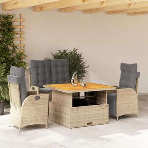 VidaXL Polyrattan Kerti Étkezőgarnitúra - 4 részes - Bézs