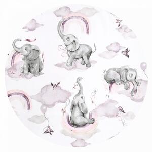 Baby Shop ágynemű huzat 90*120cm - szivárványos elefánt rózsaszín