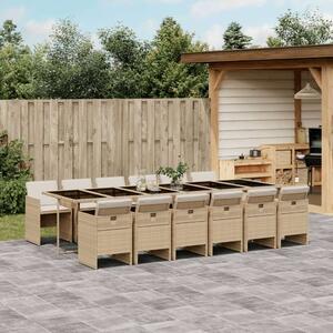 VidaXL Polyrattan Kerti Étkezőgarnitúra - 13 Részes - Bézs