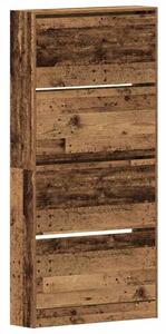 VidaXL Cipőszekrény tárolóval Régi fa 80 x 21 x 163.5 cm Faanyag