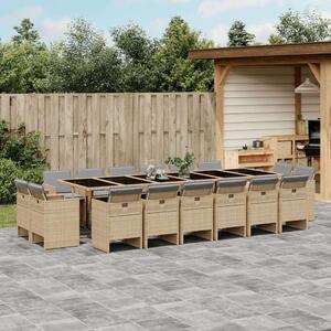 VidaXL Polyrattan Kerti Étkezőgarnitúra - 17 részes