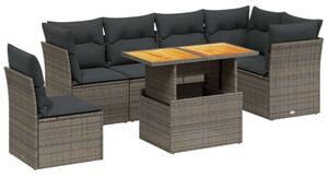 VidaXL Polyrattan Kerti Ülőgarnitúra - 7 részes - Szürke